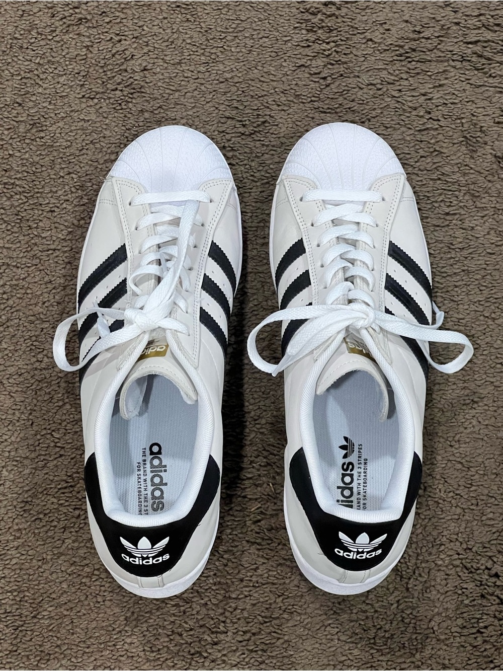 adidas Women White & Black Classic Shell-Toe Sneakers
